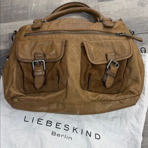 Liebeskind Tan Leather Men's Briefcase